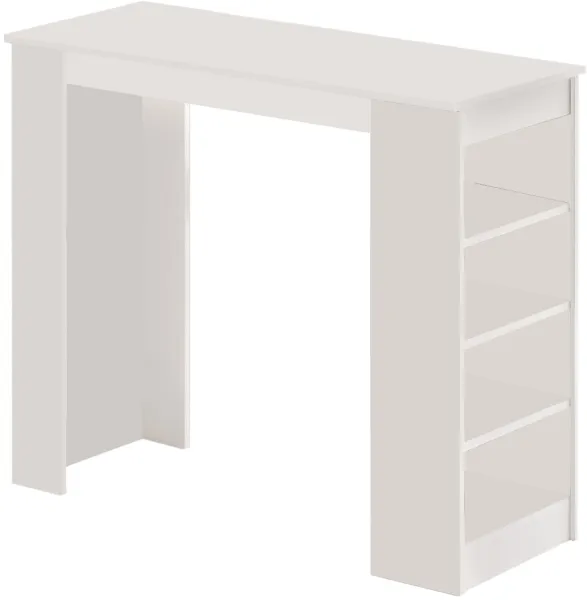 NORDVÄRK ST1 bar table with 3 shelves - white melamine (120x51.6)