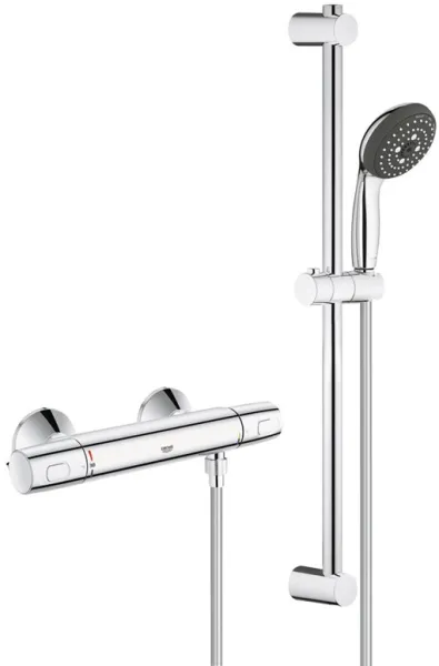 Grohe Precision Trend shower set with thermostatic mixer, chrome