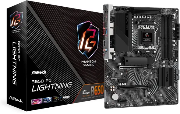 ASRock B650 PG Lightning Motherboard - AMD B650 - AMD AM5 socket - DDR5 RAM - ATX
