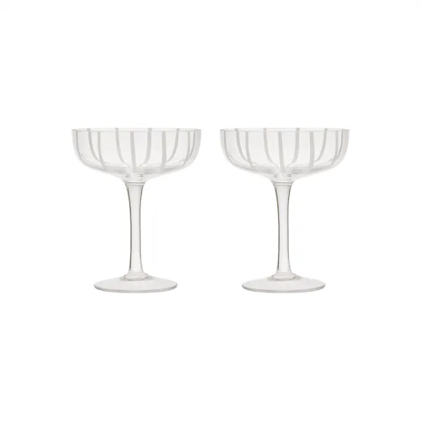 OYOY LIVING Mizu Coupe Glass - 2 pcs - Clear Glass
