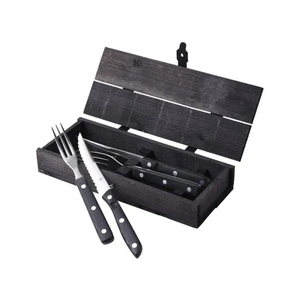 Gense Old Farmer Steak/Grill Cutlery 4-piece - Black/Stainless Steel