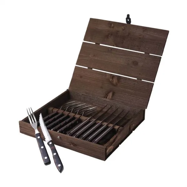 Gense Old Farmer Steak/Grill Cutlery 12-piece - Wood/Stainless Steel