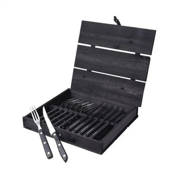 Gense Old Farmer Steak/Grill Cutlery 12-piece - Black/Stainless Steel