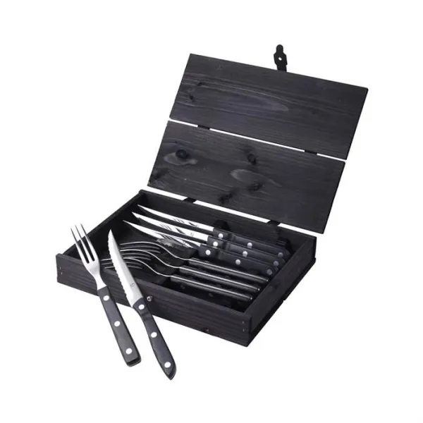 Gense Old Farmer Steak/Grill Cutlery 8-piece - Black/Stainless Steel
