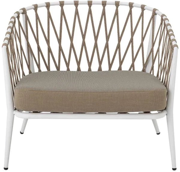 CREATIVE COLLECTION Cia lounge chair for the garden, with cushion - polyester and white metal