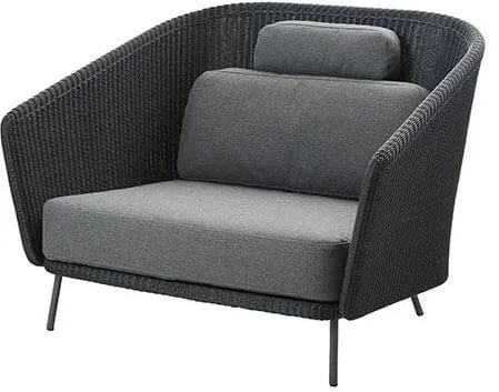 Cane-Line Mega lounge chair - Grey frame with cushion set