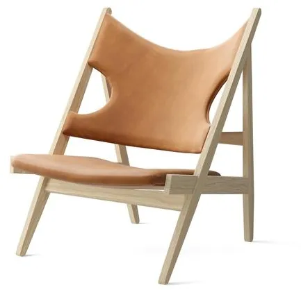 Audo Knitting Armchair Upholstered Natural Oak/Dunes Cognac
