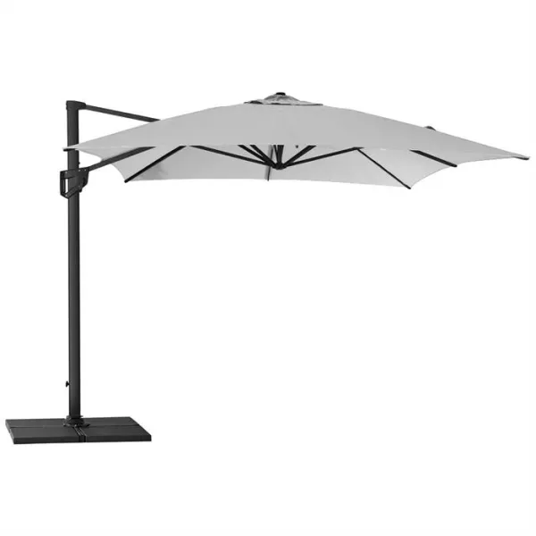Cane-Line Hyde Luxe parasol incl. base - 3x4 m - Aluminium with light grey canopy