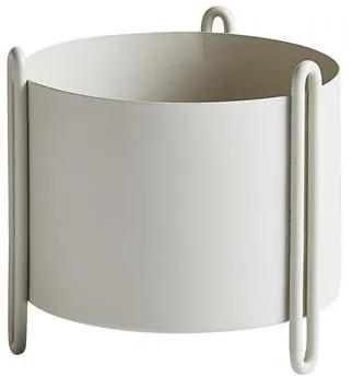 Woud Pidestall Flower Pot Small Grey