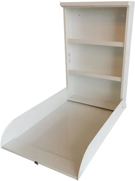 Wall-mounted changing table made of metal White
