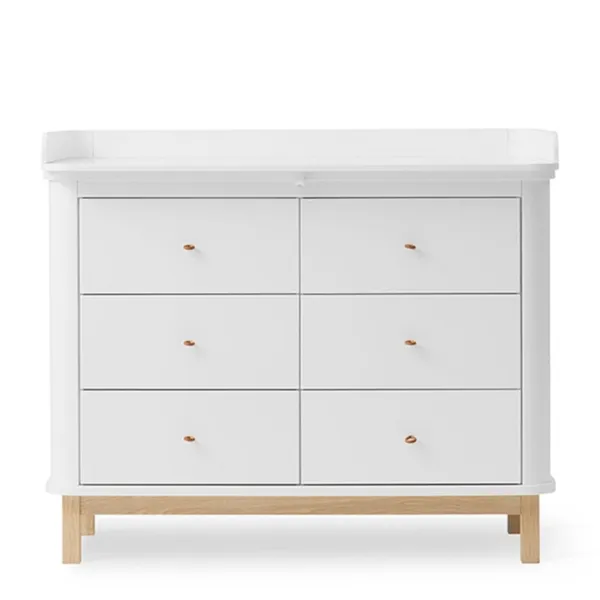 Oliver Furniture Wood changing chest with 6 drawers White/Oak