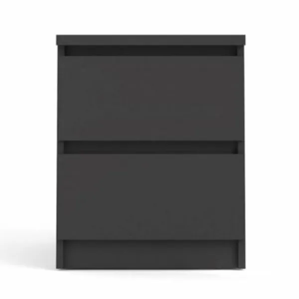 TVILUM Naia bedside table, with 2 drawers - black foil and plastic (40.4x50)