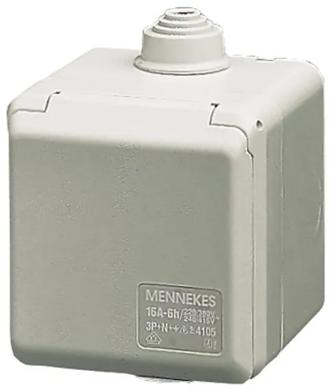 Mennekes CEE surface-mounted socket 3-pole 16A 230V IP44 6H 4102
