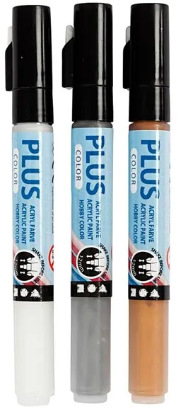 Creativ Company Plus Colour Paints - Gold Silver Off-white