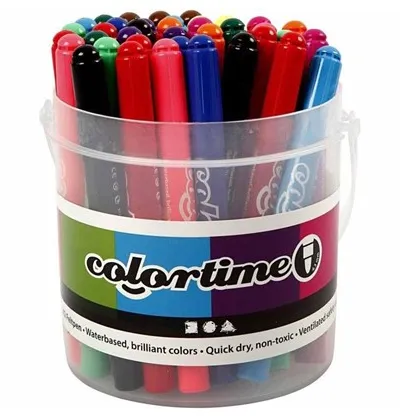 Creativ Company Bucket with 42 Jumbo pens 12 colours